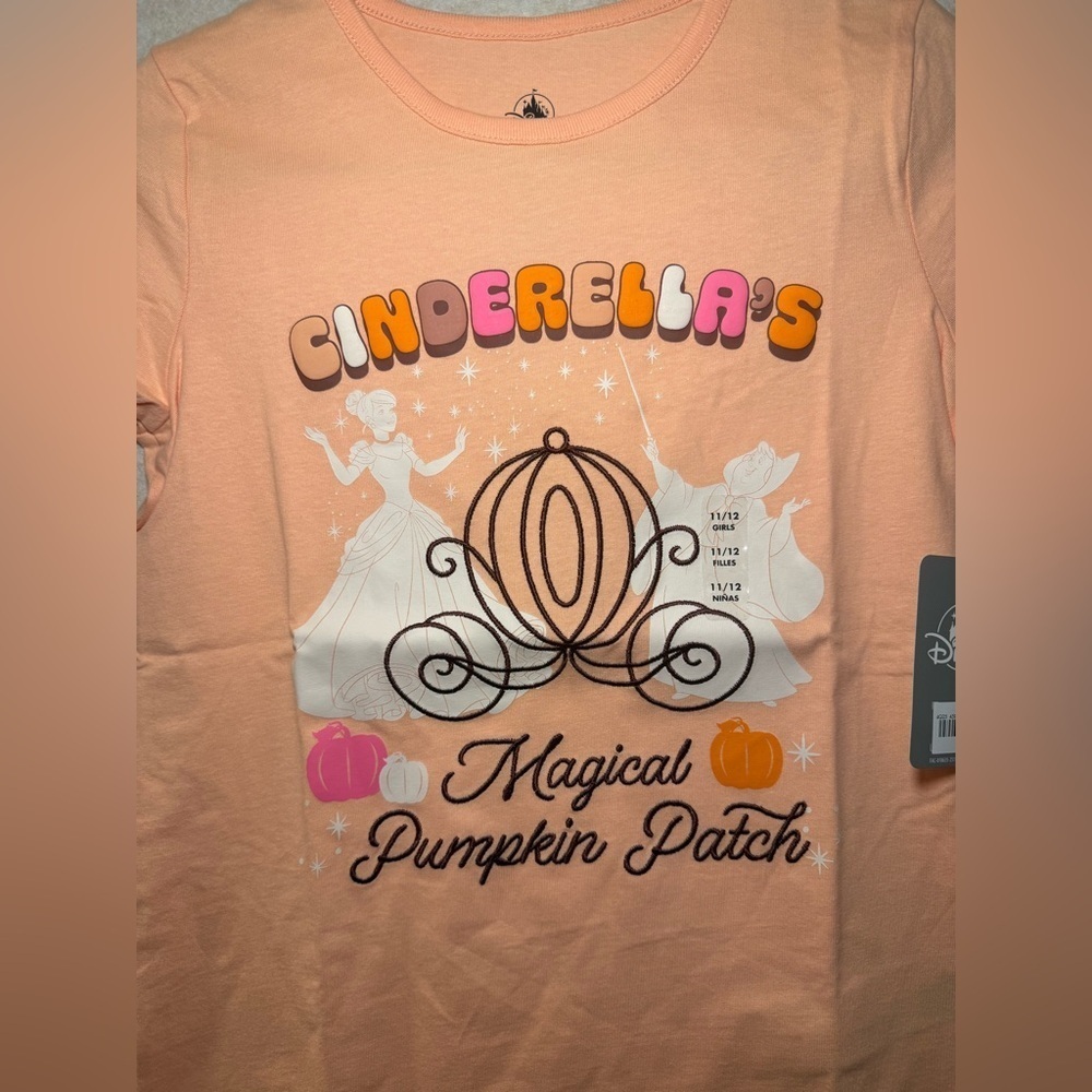 Disney Store Exclusive Cinderella Magical Pumpkin Patch Girl's 11/12 Tshirt,NWT - Picture 6 of 11